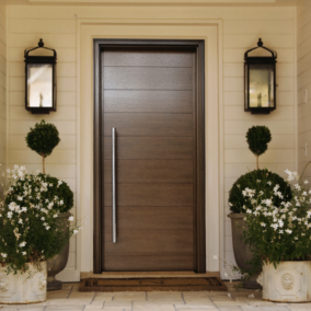 Pictured is the solid panel Milan door by DSA.
