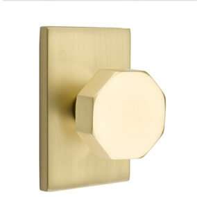 Octagon Knob, Modern Rectangular Rosette by Emtek